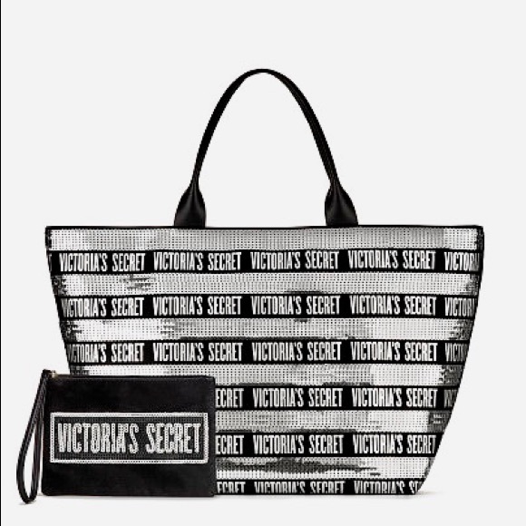 Victoria's Secret Handbags - Victoria Secret Sequin Tote and Mini Bag